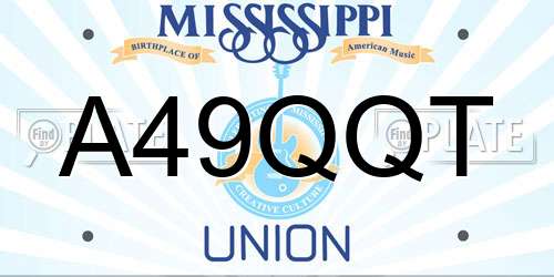 A49QQT Mississippi License Plate