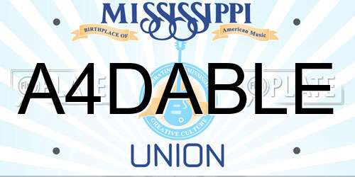 A4DABLE Mississippi License Plate