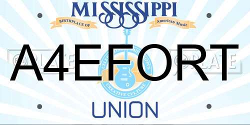 A4EFORT Mississippi License Plate