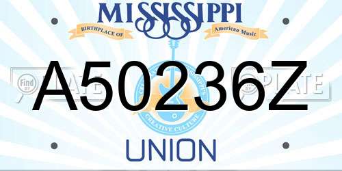 A50236Z Mississippi License Plate