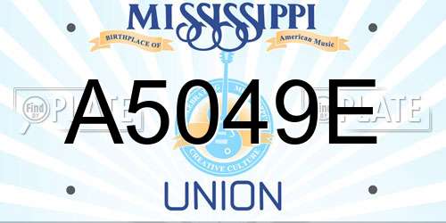 A5049E Mississippi License Plate