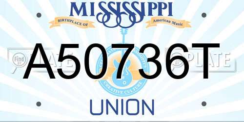 A50736T Mississippi License Plate