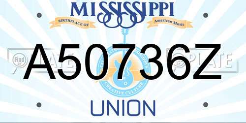 A50736Z Mississippi License Plate
