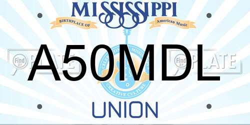 A50MDL Mississippi License Plate