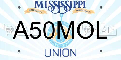 A50MOL Mississippi License Plate
