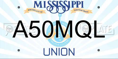 A50MQL Mississippi License Plate