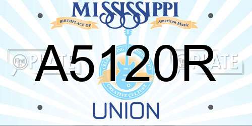 A5120R Mississippi License Plate