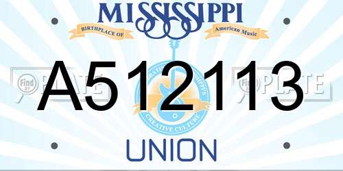 A512113 Mississippi License Plate
