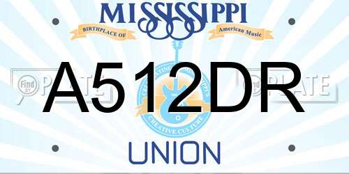A512DR Mississippi License Plate