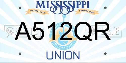 A512QR Mississippi License Plate