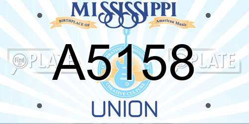 A5158 Mississippi License Plate