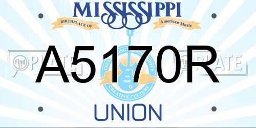 A5170R Mississippi License Plate