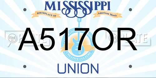 A517OR Mississippi License Plate