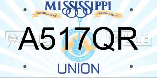 A517QR Mississippi License Plate
