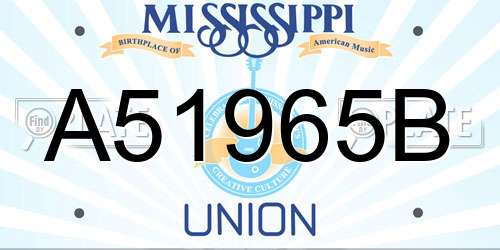 A51965B Mississippi License Plate