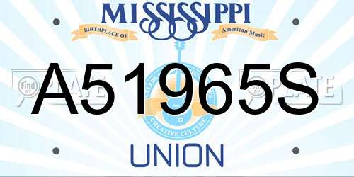 A51965S Mississippi License Plate