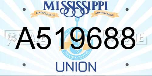 A519688 Mississippi License Plate
