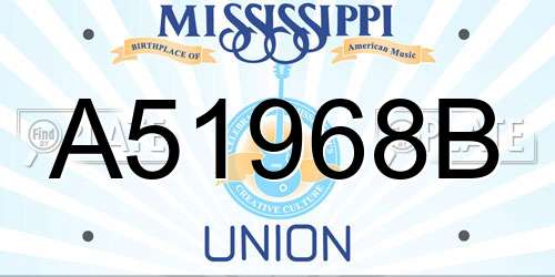 A51968B Mississippi License Plate