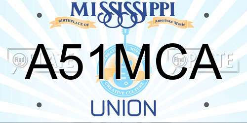 A51MCA Mississippi License Plate