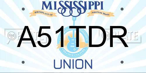 A51TDR Mississippi License Plate