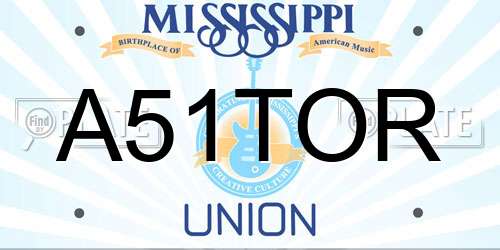 A51TOR Mississippi License Plate