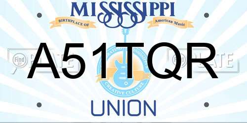 A51TQR Mississippi License Plate