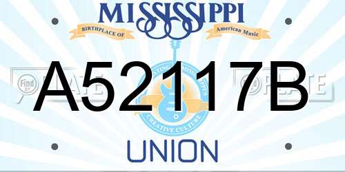 A52117B Mississippi License Plate