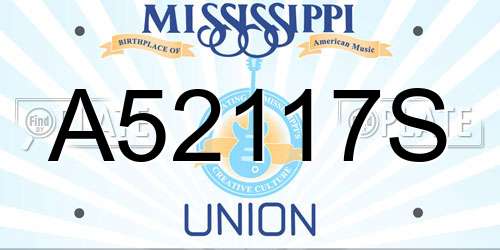 A52117S Mississippi License Plate