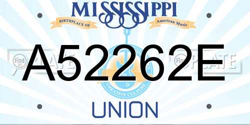 A52262E Mississippi License Plate