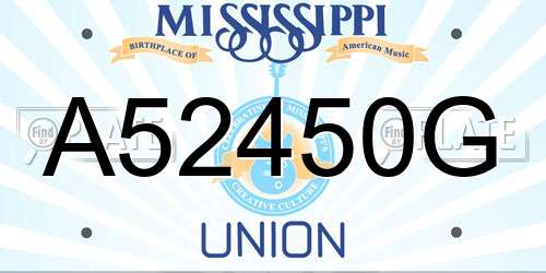 A52450G Mississippi License Plate
