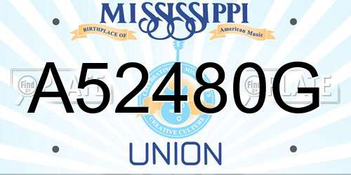 A52480G Mississippi License Plate