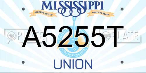 A5255T Mississippi License Plate