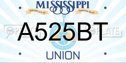 A525BT Mississippi License Plate
