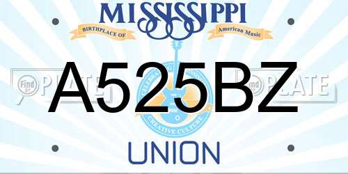 A525BZ Mississippi License Plate