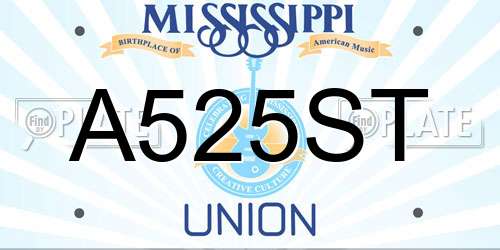 A525ST Mississippi License Plate