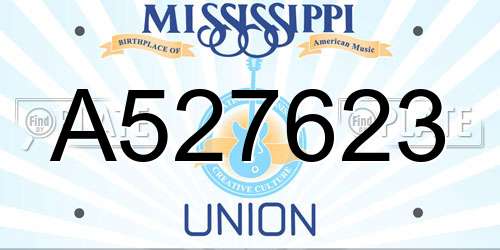 A527623 Mississippi License Plate