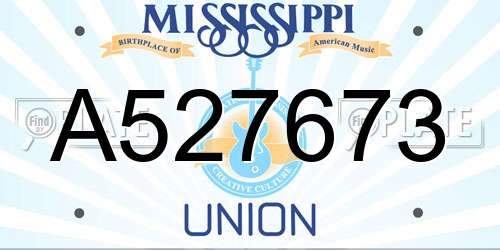 A527673 Mississippi License Plate