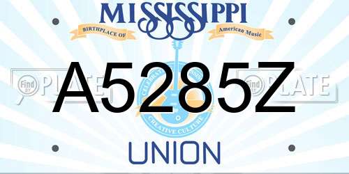 A5285Z Mississippi License Plate