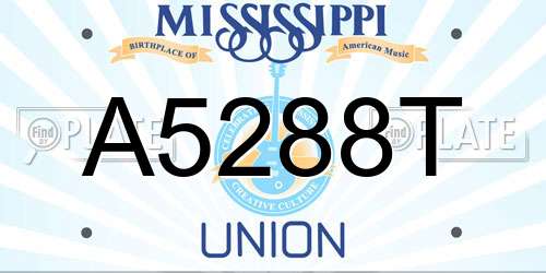A5288T Mississippi License Plate