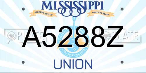A5288Z Mississippi License Plate