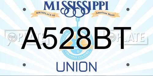 A528BT Mississippi License Plate