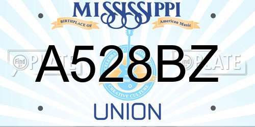 A528BZ Mississippi License Plate
