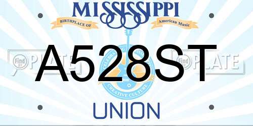 A528ST Mississippi License Plate
