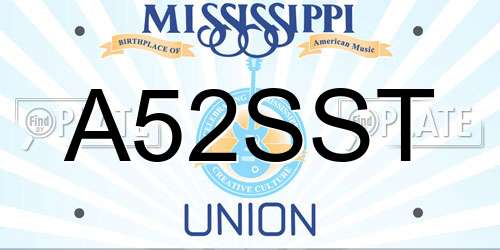 A52SST Mississippi License Plate