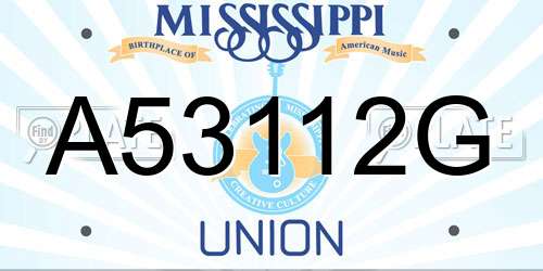 A53112G Mississippi License Plate