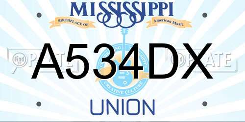 A534DX Mississippi License Plate
