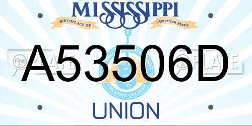 A53506D Mississippi License Plate