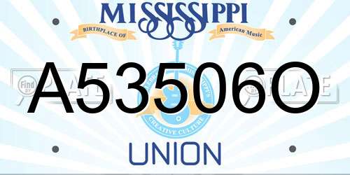 A53506O Mississippi License Plate