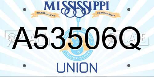 A53506Q Mississippi License Plate