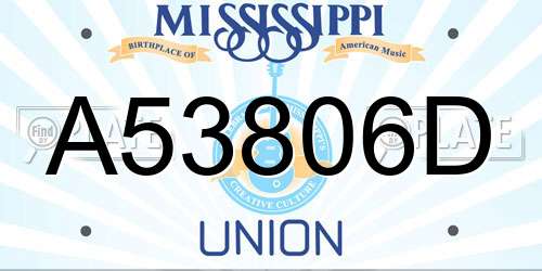 A53806D Mississippi License Plate